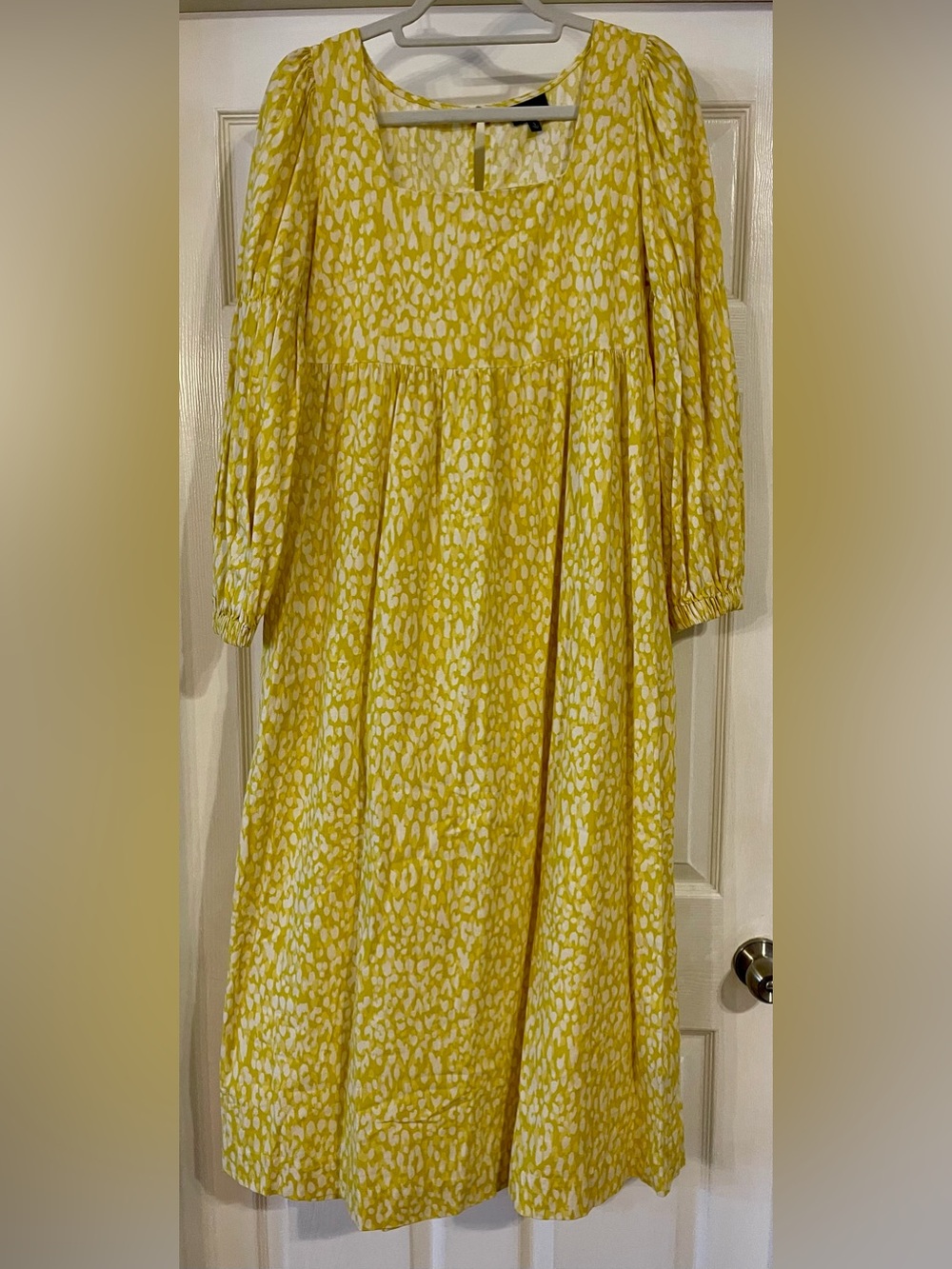 Who What Wear Yellow Leopard Print Maxi Dress Size S